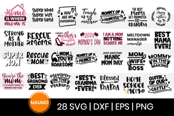 28 Mom Quotes Bundle: Graphics & Print Templates