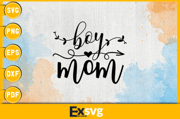Boy Mom Heart Arrow Graphics & Print Templates
