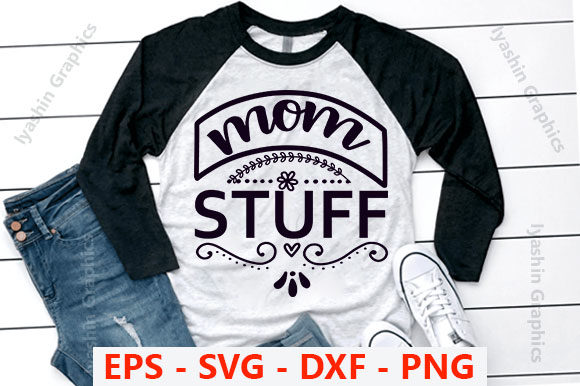 Tote Bag SVG Design: Mom Stuff Graphics